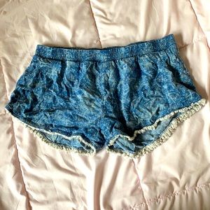 No boundaries blue tassel shorts